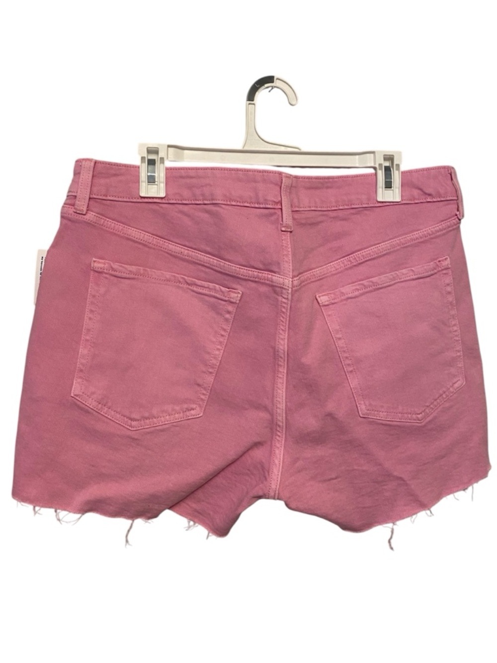 Old Navy Pink OG Straight Denim Shorts – NWT – Frayed Hem – Classic 5‑Pocket - Picture 3 of 3